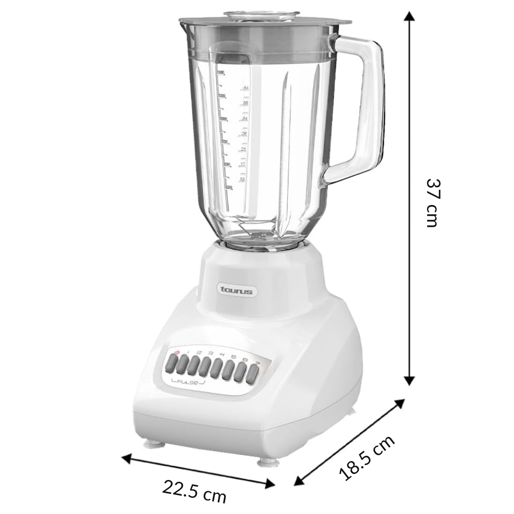 Licuadora Taurus Gaudi 7 velocidades vaso de vidrio sondemesa